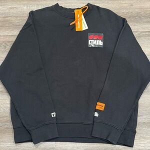 Heron Preston Dots CTNMB Black Logo Crew Neck Pullover Sweatshirt Hoodie